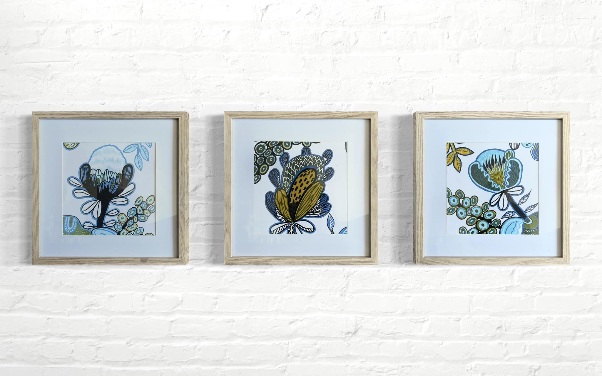 Azure Botanical Trio